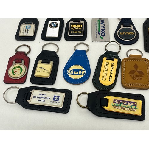 260 - Collection of thirty leather car keyrings