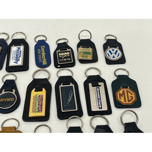 260 - Collection of thirty leather car keyrings