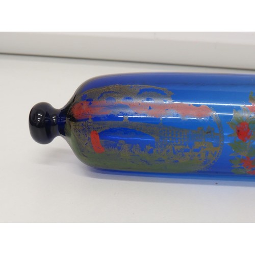 200 - Antique cobalt blue glass rolling pin