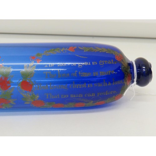 200 - Antique cobalt blue glass rolling pin