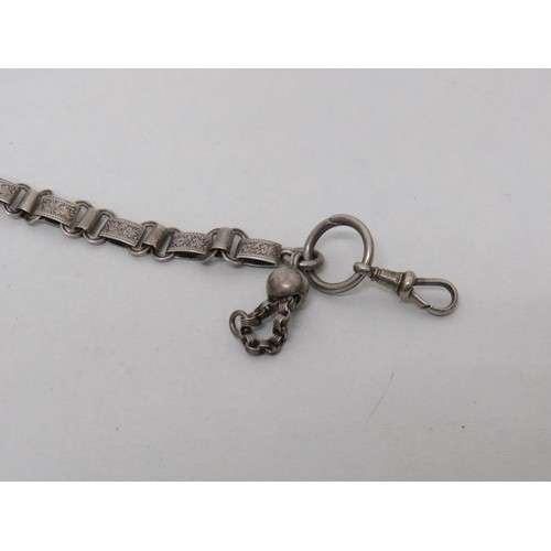 206 - Antique sterling silver alberting pocket watch chain- weight 31g