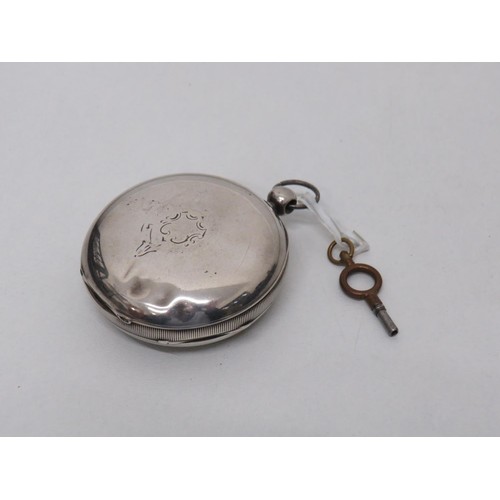 210 - Antique sterling silver cased waltham pocket watch with key