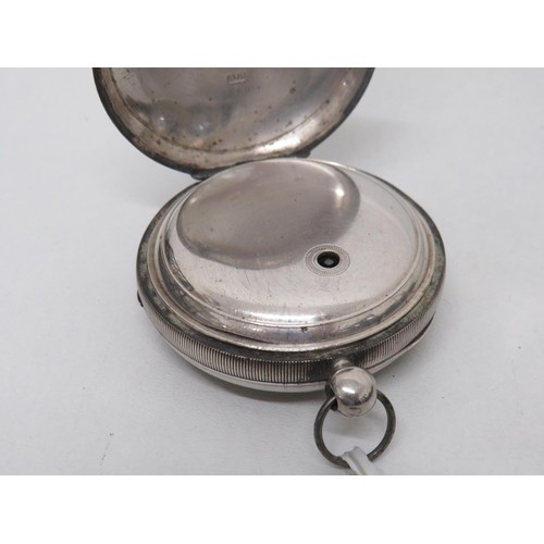 210 - Antique sterling silver cased waltham pocket watch with key