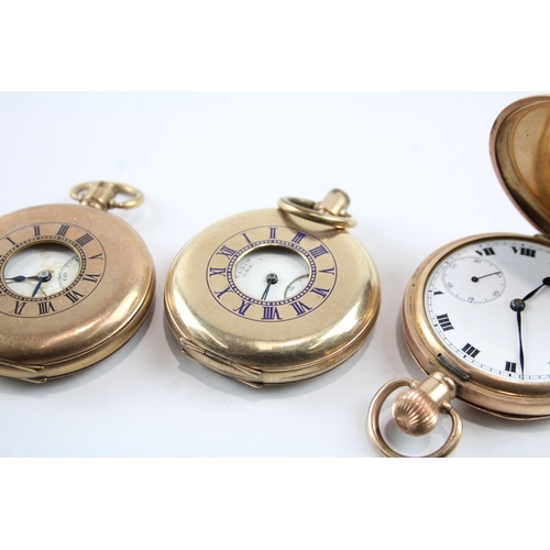 450 - Three vintage Rolled Gold Pocket Watches Hand-Wind SPARES/REPAIRS