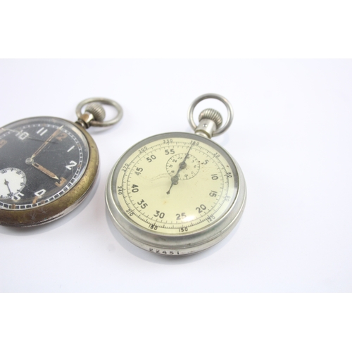 452 - Vintage Military Issued Pocket/Stop Watches Hand-Wind Working