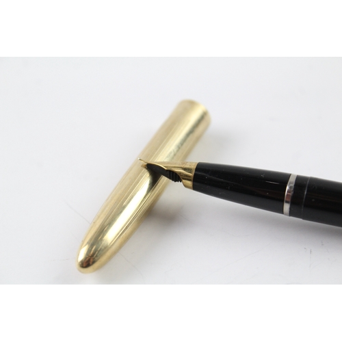 462 - Chalk marked Shaeffer imperial fountain pen with gold plate cap & nib writing