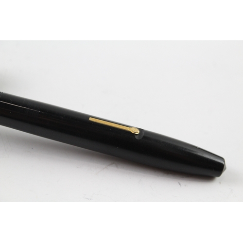 465 - Conway Stewart 77 black fountain pen with 14ct gold nib, writing