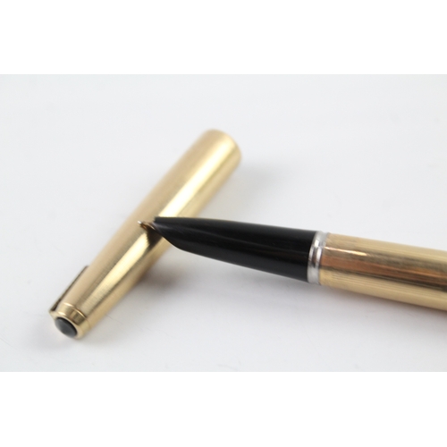 468 - Parker 51 gold plated fountain pen writing