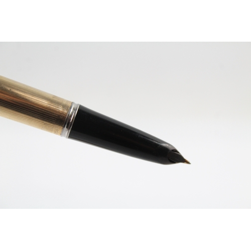 468 - Parker 51 gold plated fountain pen writing