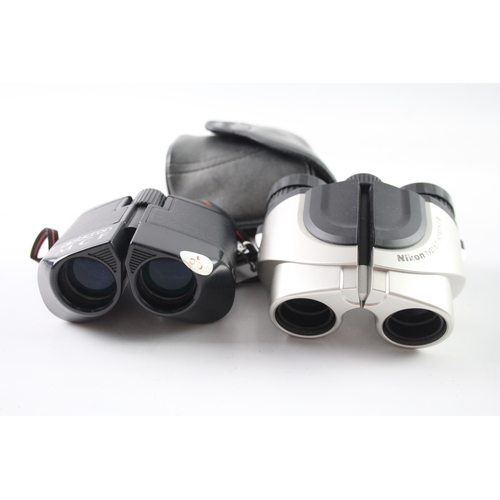 503 - Vintage Nikon 7x21 Sprint III & Opticron MCF 8x24 Compact Binoculars Working x 2