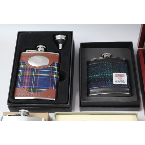 534 - Boxed Hip Flasks Inc Grants Of Dalvey, Pocket, Etc x 9