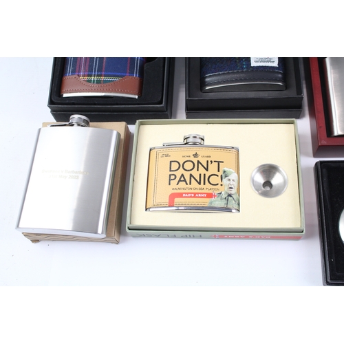 534 - Boxed Hip Flasks Inc Grants Of Dalvey, Pocket, Etc x 9