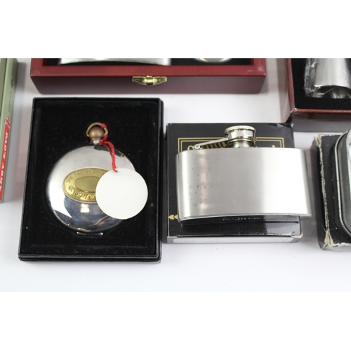 534 - Boxed Hip Flasks Inc Grants Of Dalvey, Pocket, Etc x 9