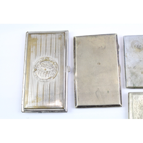 537 - Vintage/Antique Silver Plated Cigarette Cases x 7