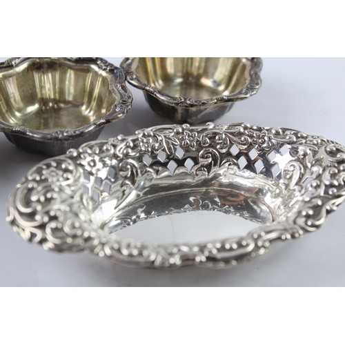 549 - 4 x Vintage .925 Sterling Silver Bon Bon / Trinket Dishes (93g)