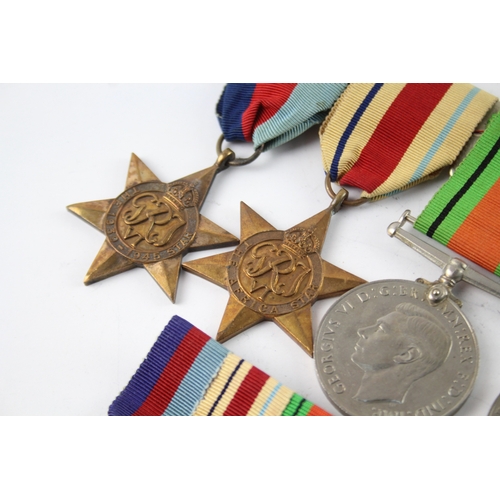 608 - WW2 Mounted Africa Star Medal Group & Miniatures x 2