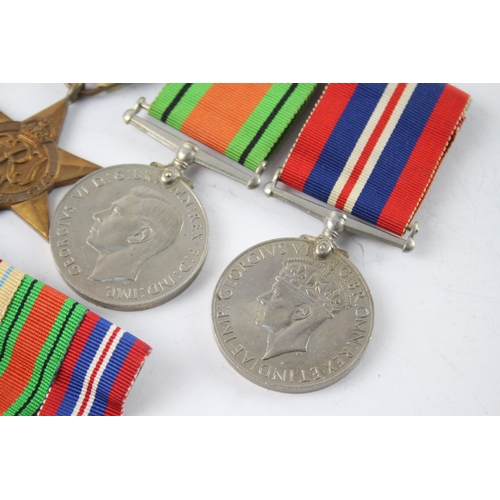 608 - WW2 Mounted Africa Star Medal Group & Miniatures x 2