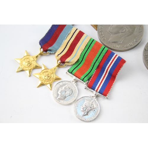 608 - WW2 Mounted Africa Star Medal Group & Miniatures x 2