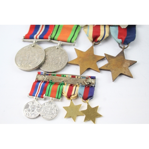 608 - WW2 Mounted Africa Star Medal Group & Miniatures x 2