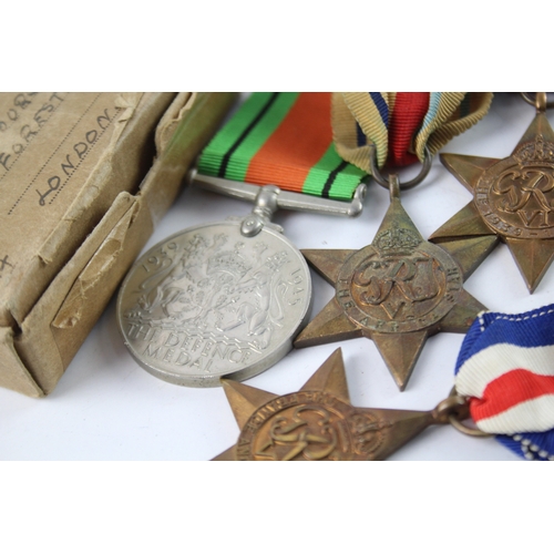 614 - Boxed WW2 Army Africa, France & Germany Star Medal Group