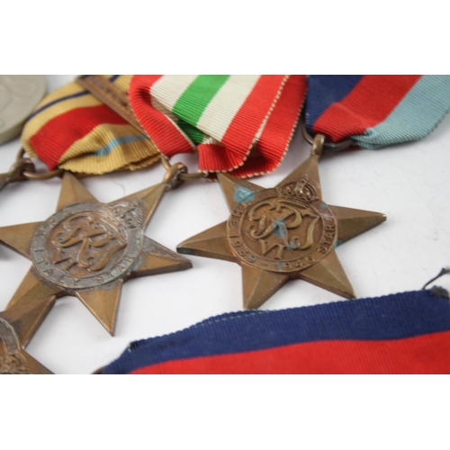 624 - WW2 Medals Inc Italy France & Germany Stars North Africa Bar Etc x 6