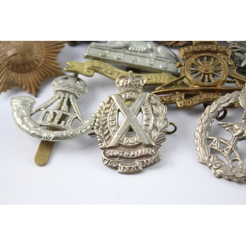 627 - Military Cap Badges Inc A&SH, Royal Marines, R. West Kent, Etc x 10