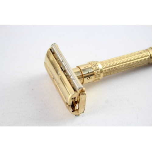 640 - Vintage Boxed Gold Plated Gillette Adjustable Razor