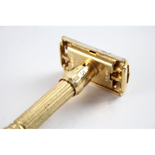 640 - Vintage Boxed Gold Plated Gillette Adjustable Razor