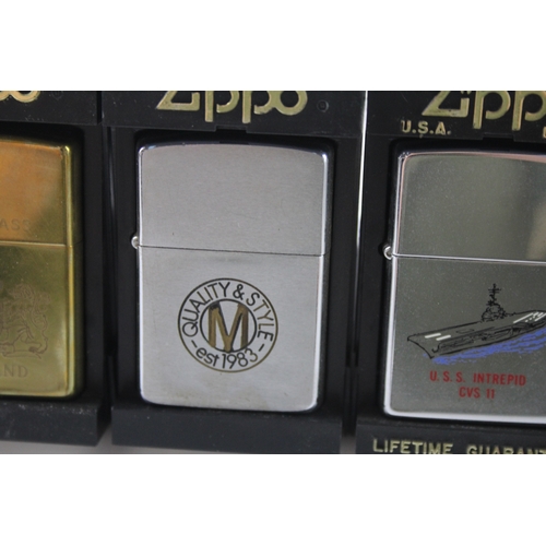 468 - Four Zippo Pocket Lighters Boxed Tobacciana Collectables