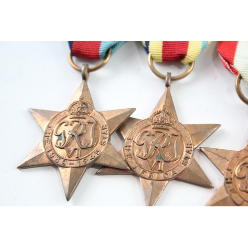 473 - Mounted WW2 Medal Group Inc Africa, Italy Stars, Etc