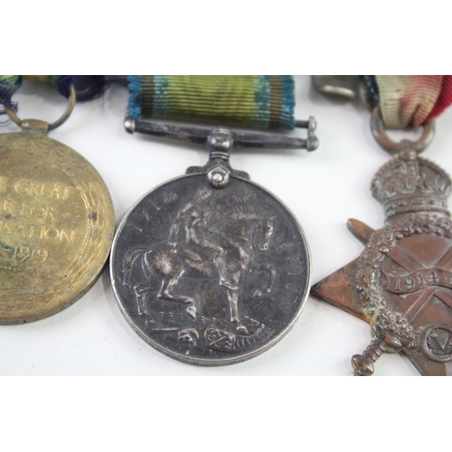 483 - Mounted WW1 1914-15 Star Medal Trio DM2-075720 Pte R. Robinson ASC