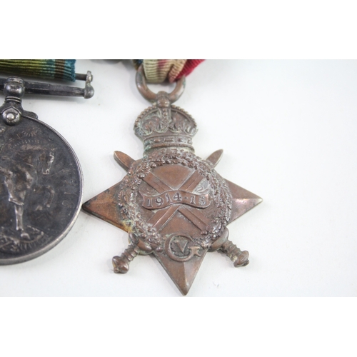 483 - Mounted WW1 1914-15 Star Medal Trio DM2-075720 Pte R. Robinson ASC