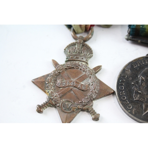 483 - Mounted WW1 1914-15 Star Medal Trio DM2-075720 Pte R. Robinson ASC