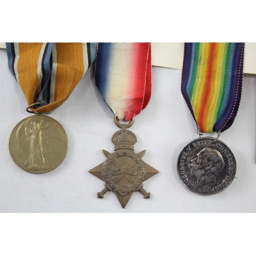 484 - WW1 1914-15 Star Medal Trio & Original Discharge Papers 3133 Cpl Hanley LN Lancs