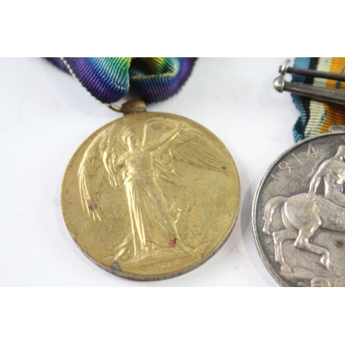 487 - WW1 Medal Pair 4439 Pte H. White 9th London Regt