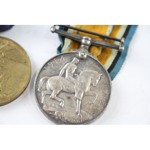 487 - WW1 Medal Pair 4439 Pte H. White 9th London Regt