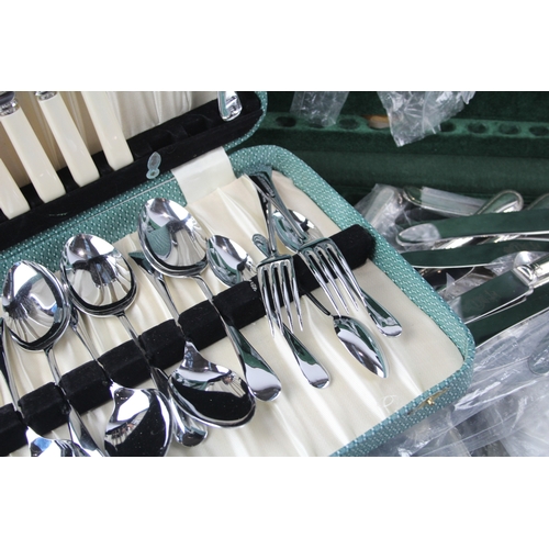 505 - Vintage Silver Plate Cutlery Set Inc Wooden Canteen x3