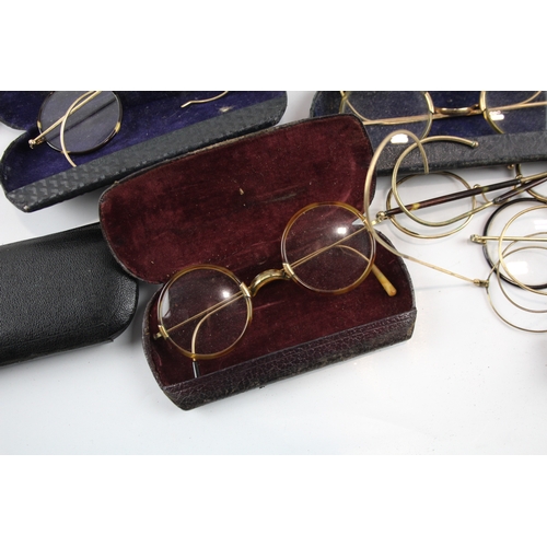 517 - Spectacles & Eyewear Antique / Vintage Inc Boxed, Cases, Plated Joblot