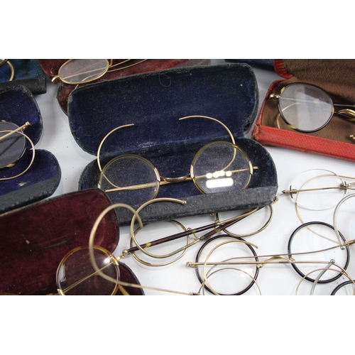 517 - Spectacles & Eyewear Antique / Vintage Inc Boxed, Cases, Plated Joblot