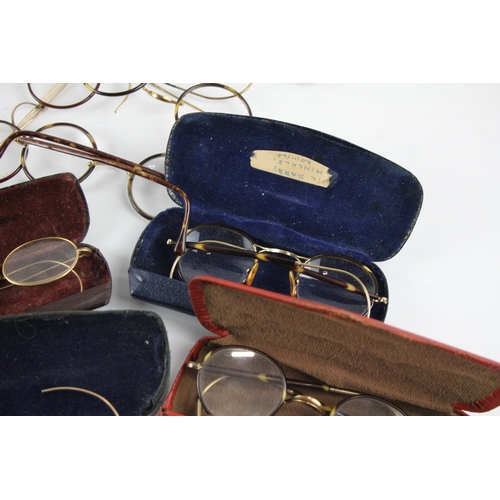 517 - Spectacles & Eyewear Antique / Vintage Inc Boxed, Cases, Plated Joblot