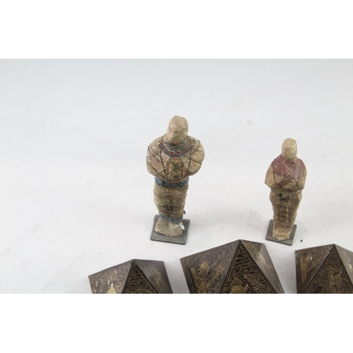 531 - Egyptian Themed Collectables Brass Pyramids x 5