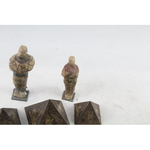 531 - Egyptian Themed Collectables Brass Pyramids x 5