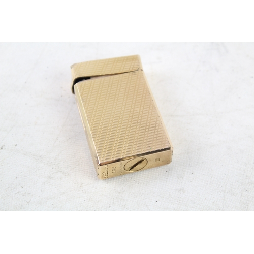 539 - Vintage Gold Plated St Dupont Paris Pocket Lighter with Sleeve Damage To Lid