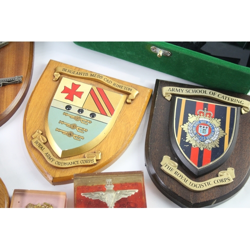 550 - Military Regimental Decorations Inc Framed, Plaques, Paperweights, Etc Joblot