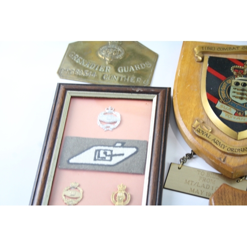 550 - Military Regimental Decorations Inc Framed, Plaques, Paperweights, Etc Joblot