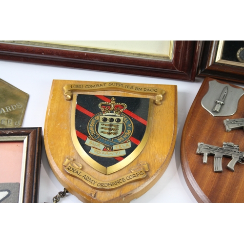 550 - Military Regimental Decorations Inc Framed, Plaques, Paperweights, Etc Joblot