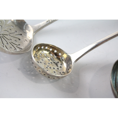 595 - 3 x Antique / Vintage .925 Sterling Silver Spoons Inc Georgian Etc 56g