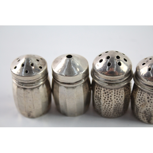 598 - 4 x Vintage .925 Sterling Silver Salt / Pepper Shakers (12g)