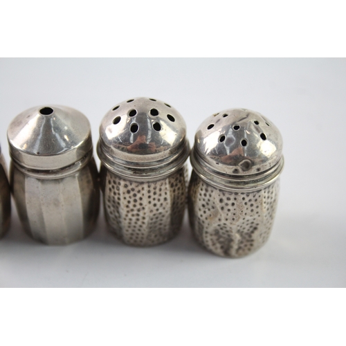 598 - 4 x Vintage .925 Sterling Silver Salt / Pepper Shakers (12g)