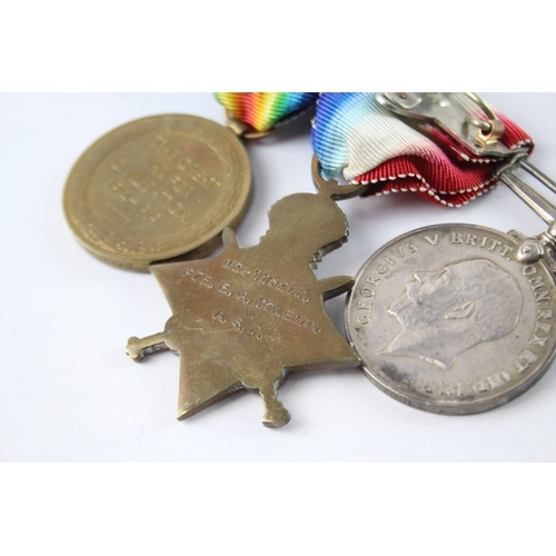 615 - WW1 1914-15 Star Medal Trio M2-115270 Pte E.G Coleman ASC x 3